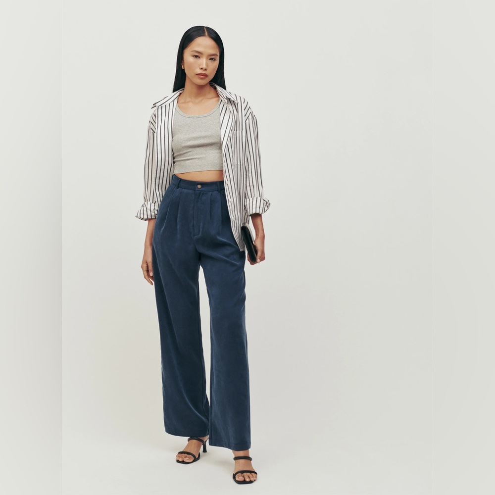 Reformation Mason Pants in Navy